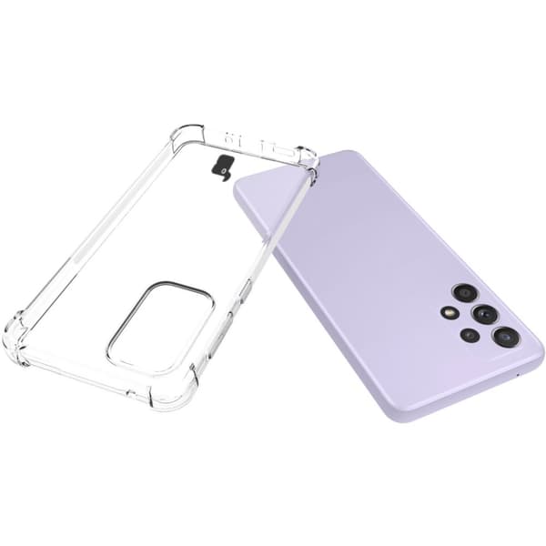 Suojakuori + 2 kpl lasia + linssi Bizon-kotelo, kirkas pakkaus Galaxy A33 5G:lle, läpinäkyvä