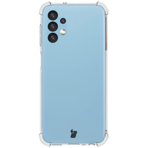 Suojakuori + 2x Bizon-kotelo, kirkas lasi, Galaxy A13 4G:lle, läpinäkyvä
