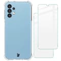 Pikkukuva 1 / 6: Suojakuori + 2x Bizon-kotelo, kirkas lasi, Galaxy A13 4G:lle, läpinäkyvä