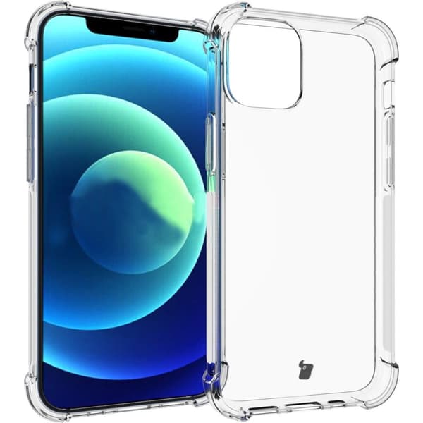 Etui + 2x glas + linse Bizon Cover Clear Pack til iPhone 12 Mini, gennemsigtig