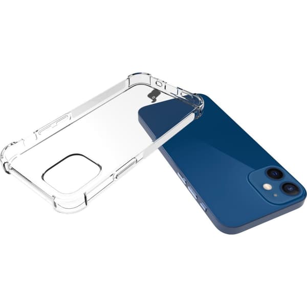 Etui + 2x glas + linse Bizon Cover Clear Pack til iPhone 12 Mini, gennemsigtig