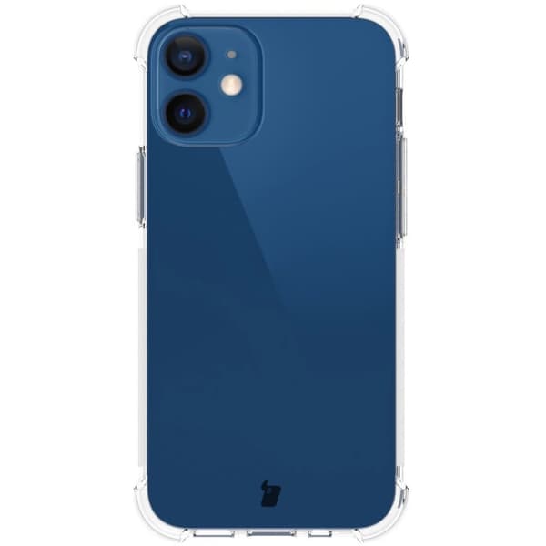 Etui + 2x glas + linse Bizon Cover Clear Pack til iPhone 12 Mini, gennemsigtig