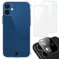 Miniatyrbillede 1 af 6: Etui + 2x glas + linse Bizon Cover Clear Pack til iPhone 12 Mini, gennemsigtig
