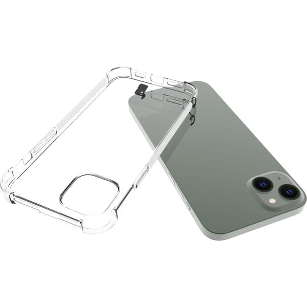 Bizon-kotelo + 2 lasia + linssi, läpinäkyvä iPhone 14 Plus -puhelimelle