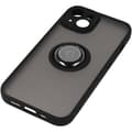 Miniatyrbillede 3 af 8: Bizon Case Hybrid Ring Fingerring Cover til iPhone 14, Røgfarvet med Sort Ramme