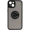Miniatyrbillede 2 af 8: Bizon Case Hybrid Ring Fingerring Cover til iPhone 14, Røgfarvet med Sort Ramme