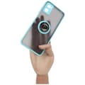 Miniatyrbild 6 av 8: Bizon Case Hybrid Ring Fingerringfodral för Motorola Moto E22 / E22i, Rökfärgad med Ljusblå Ram