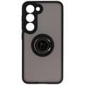 Miniatyrbillede 2 af 8: Bizon Case Hybrid Ring Fingerring Cover til Galaxy S23, Røgfarvet med Sort Ramme