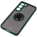 Miniatyrbillede 3 af 8: Bizon Case Hybrid Ring Fingerring Cover til Galaxy S23, Røgfarvet med Mørkegrøn Ramme