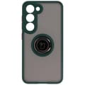 Miniatyrbillede 2 af 8: Bizon Case Hybrid Ring Fingerring Cover til Galaxy S23, Røgfarvet med Mørkegrøn Ramme