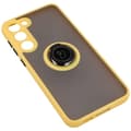 Miniatyrbillede 4 af 8: Bizon Case Hybrid Ring Fingerring Cover til Galaxy S23 Plus, Røgfarvet med Gul Ramme