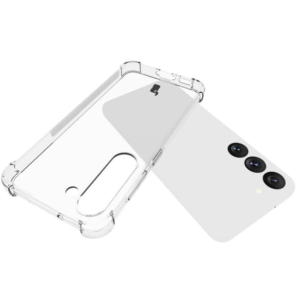 Etui + 2x glas + linse Bizon-etui klar pakke til Galaxy S23, gennemsigtig