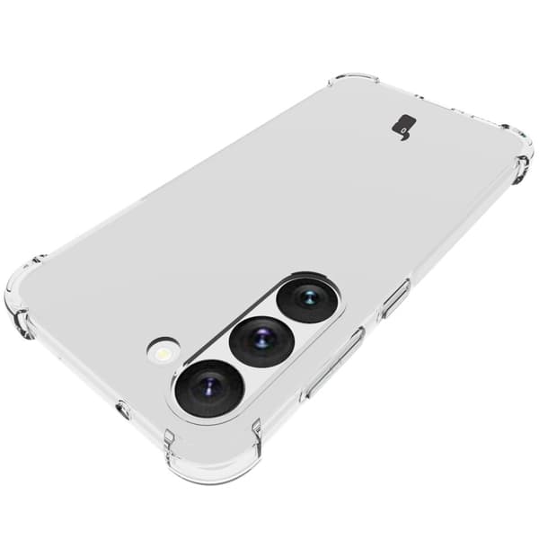Etui + 2x glas + linse Bizon-etui klar pakke til Galaxy S23, gennemsigtig