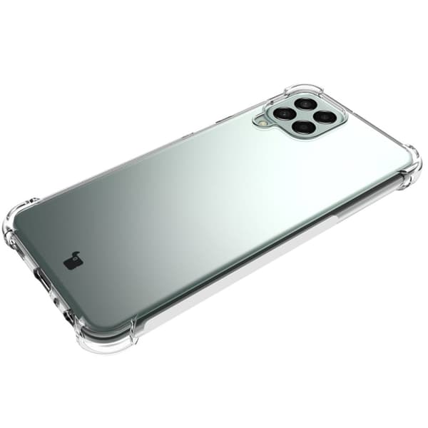 Suojakuori + 2 kpl lasia + linssi Bizon-kotelo, kirkas pakkaus Galaxy M33 5G:lle, läpinäkyvä