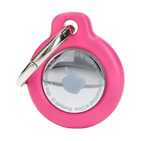 Bizon Case Locator -avaimenperä Apple AirTagille, pinkki