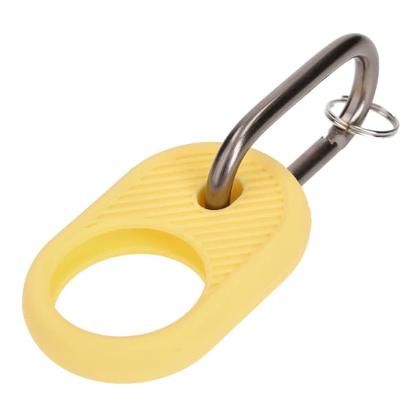 Bizon Case Locator -matkakotelo Apple AirTagille, keltainen