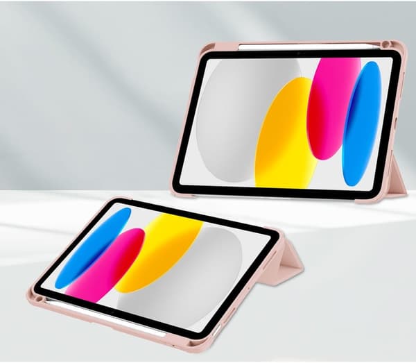Bizon-skal med flik, genomskinligt matt för iPad 11/10 generationen. 2025/2022, roséguld