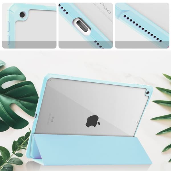 Bizon Cover Tab Clear Matt til iPad 9/8/7 10.2 2021/2020/2019, blå