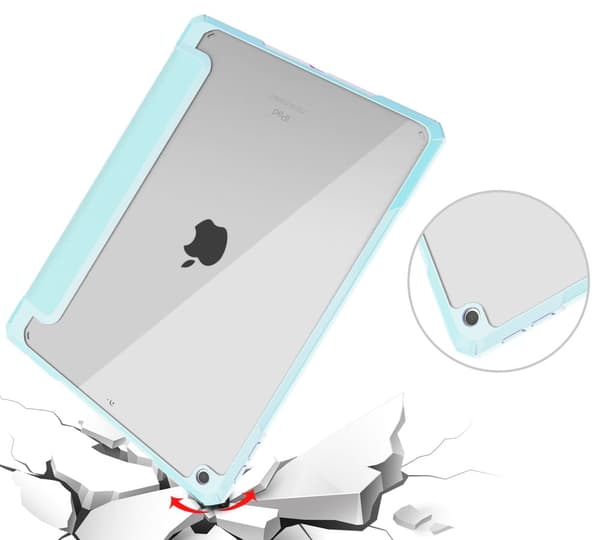 Bizon Cover Tab Clear Matt til iPad 9/8/7 10.2 2021/2020/2019, blå