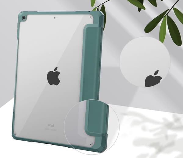 Bizon Cover Tab Clear Matt til iPad 9/8/7 10.2 2021/2020/2019, mørkegrøn
