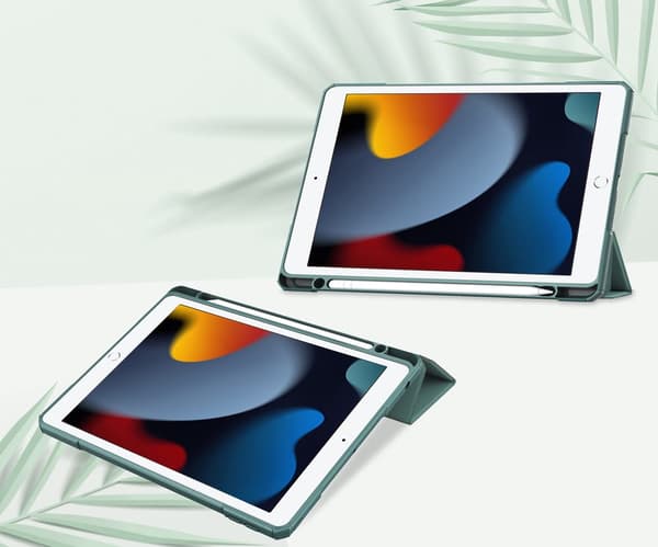 Bizon Cover Tab Clear Matt til iPad 9/8/7 10.2 2021/2020/2019, mørkegrøn