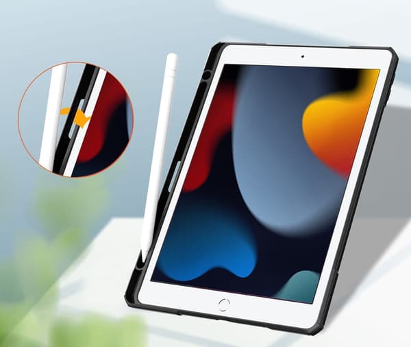 Bizon Cover Tab Clear Matt til iPad 9/8/7 10.2 2021/2020/2019, sort