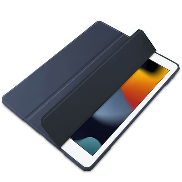 Bizon Cover Tab Clear Matt til iPad 9/8/7 10.2 2021/2020/2019, marineblå