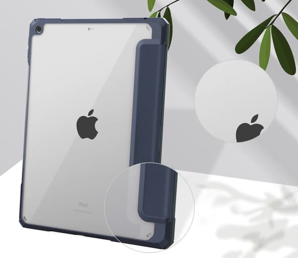 Bizon Cover Tab Clear Matt til iPad 9/8/7 10.2 2021/2020/2019, marineblå