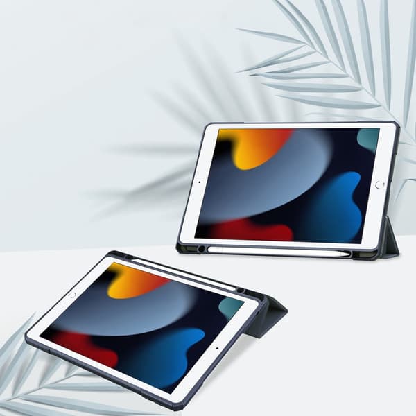 Bizon Cover Tab Clear Matt til iPad 9/8/7 10.2 2021/2020/2019, marineblå