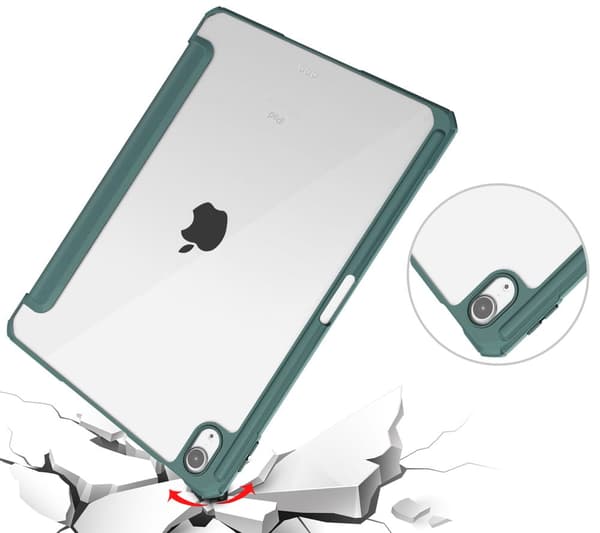 Bizon Cover Tab Clear Matt til iPad Air 11"" / 10.9"" 2020-2025 / Pro 11"" 2018, mørkegrøn