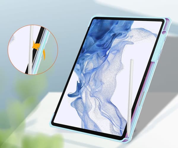 Bizon-kotelo, kirkas mattapintainen, Galaxy Tab S8 / S7:lle, sininen