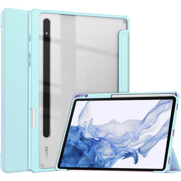 Bizon-kotelo, kirkas mattapintainen, Galaxy Tab S8 / S7:lle, sininen