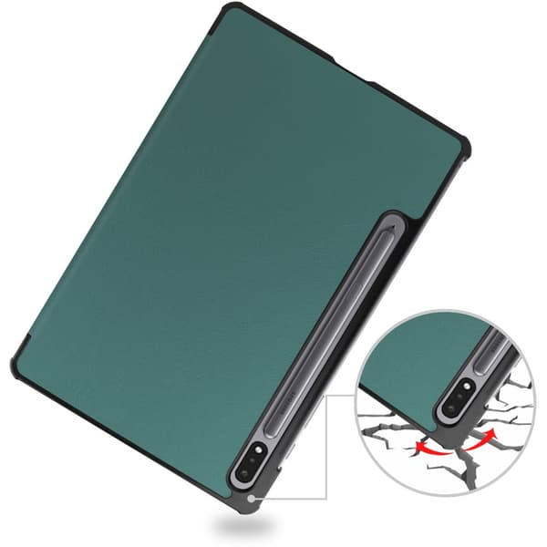 Bizon-skal Tab Croc för Galaxy Tab S8 Plus / S7 Plus, mörkgrön