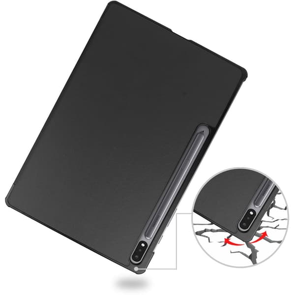 Bizon Tab Croc -kotelo Galaxy Tab S8 Plus / S7 Plus -laitteelle, musta