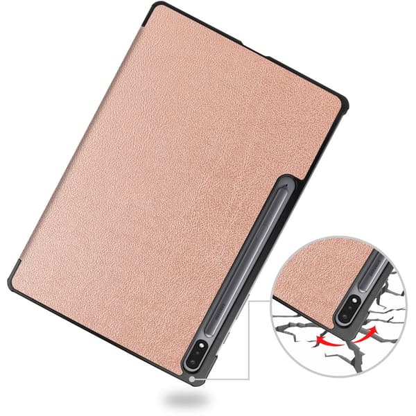 Bizon Tab Croc -kotelo Galaxy Tab S8 Plus / S7 Plus -laitteelle, ruusukulta