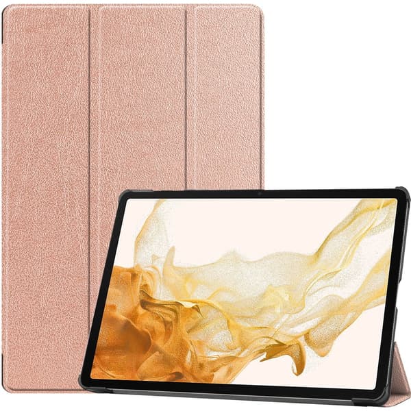 Bizon Tab Croc -kotelo Galaxy Tab S8 Plus / S7 Plus -laitteelle, ruusukulta