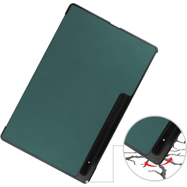 Bizon Tab Croc -kotelo Galaxy Tab S8 Ultralle, tummanvihreä