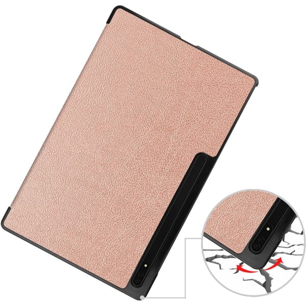 Bizon Tab Croc -kotelo Galaxy Tab S8 Ultralle, ruusukulta