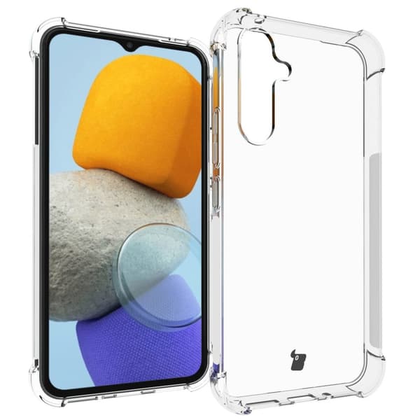 Suojakuori + 2 kpl lasia + linssi Bizon-kotelo, kirkas pakkaus Galaxy A54 5G:lle, läpinäkyvä