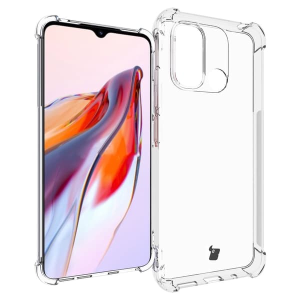 Suojakuori + 2x Bizon-kotelo, kirkas lasi Xiaomi Redmi 12C:lle, läpinäkyvä