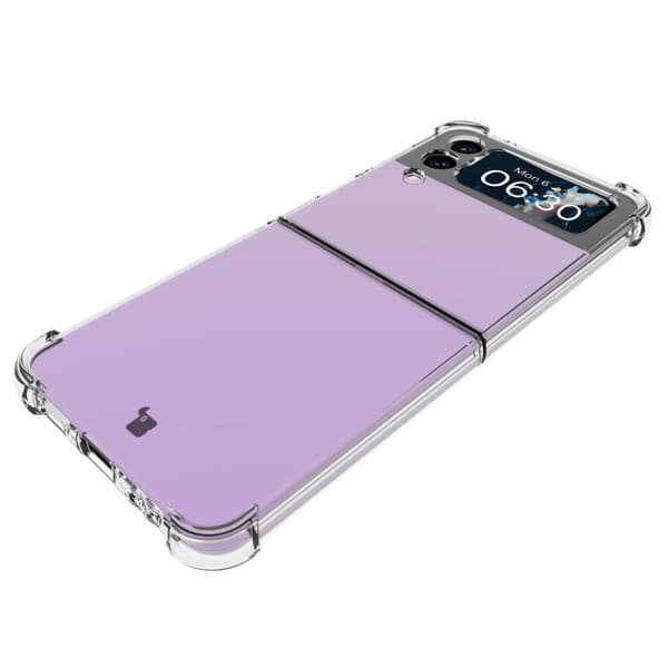 Bizon Case Salpa Joustava suojakuori Galaxy Z Flip4:lle, läpinäkyvä