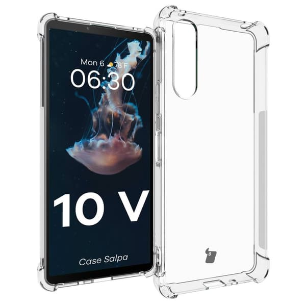Bizon Case Salpa Joustava Suojakuori Sony Xperia 10 V:lle, Läpinäkyvä