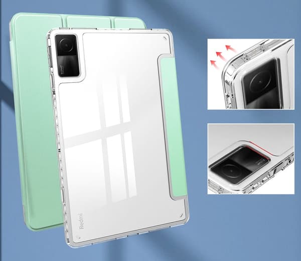 Bizon-skal med flik, genomskinlig satin för Xiaomi Redmi Pad 10.6 2022, nyskick