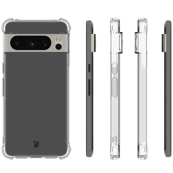 Bizon Case Salpa Fleksibelt Etui til Google Pixel 8 Pro, Gennemsigtig