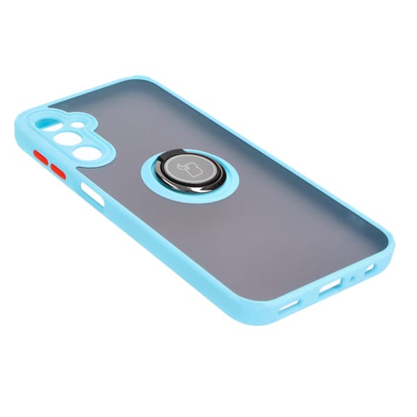 Bizon Case Hybrid Sormussuojakuori Galaxy A24 4G:lle, savunpunainen ja vaaleansininen kehys