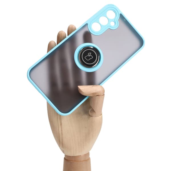 Bizon Case Hybrid Sormussuojakuori Galaxy A24 4G:lle, savunpunainen ja vaaleansininen kehys