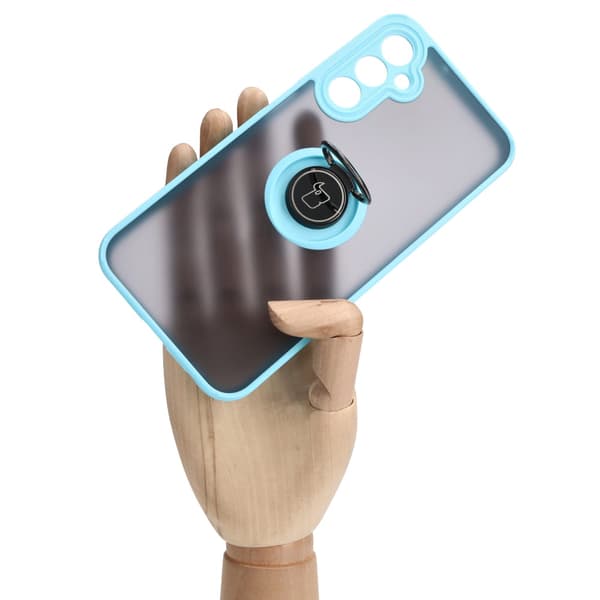 Bizon Case Hybrid Sormussuojakuori Galaxy A24 4G:lle, savunpunainen ja vaaleansininen kehys
