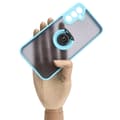 Pikkukuva 7 / 8: Bizon Case Hybrid Sormussuojakuori Galaxy A24 4G:lle, savunpunainen ja vaaleansininen kehys