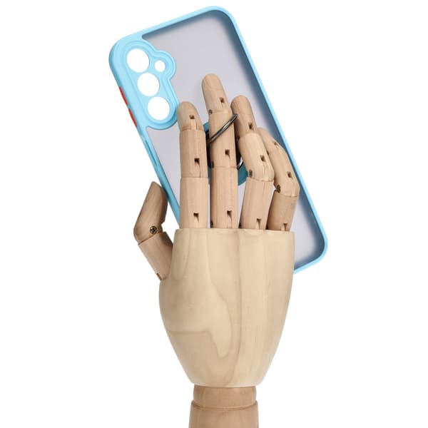 Bizon Case Hybrid Sormussuojakuori Galaxy A24 4G:lle, savunpunainen ja vaaleansininen kehys