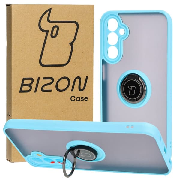 Bizon Case Hybrid Sormussuojakuori Galaxy A24 4G:lle, savunpunainen ja vaaleansininen kehys